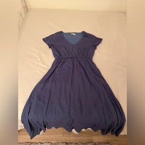 Piper & Scoot Blue Derby Midi Dress